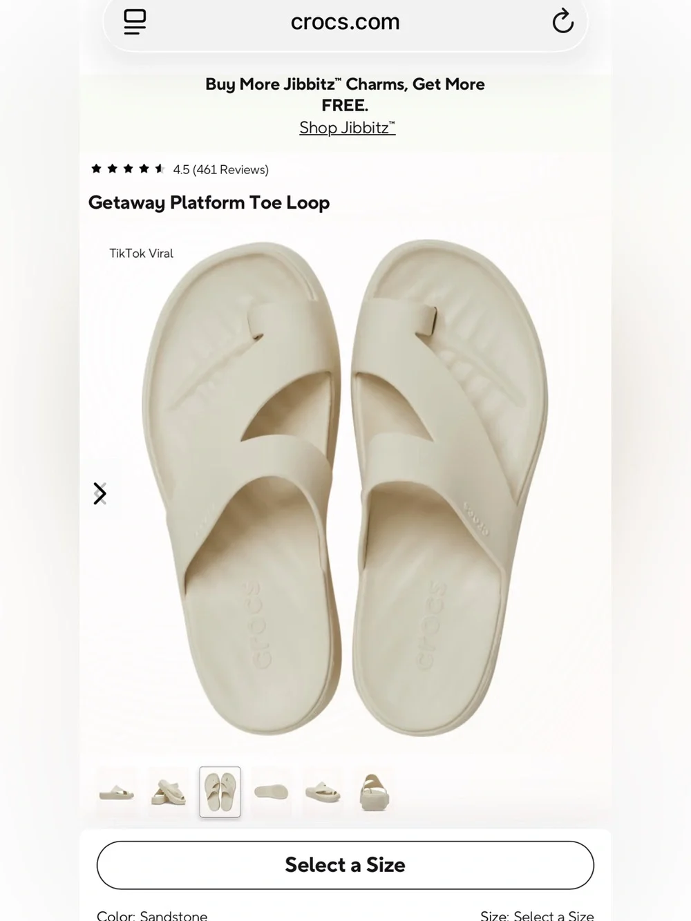 CROCS Women's Getaway Toe Loop Summer Sandals